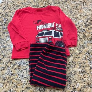 Carter’s Toddler Boys Red Firetruck 2-Piece Pajama Set Size 2T